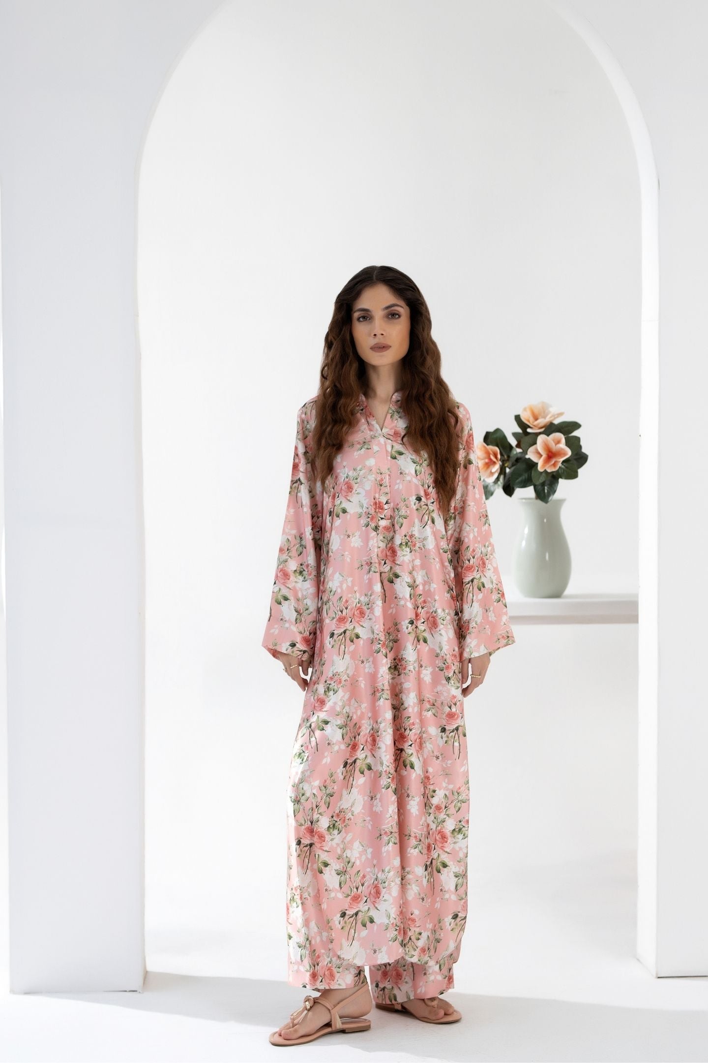 Blush Peony - Printed Silk Coord