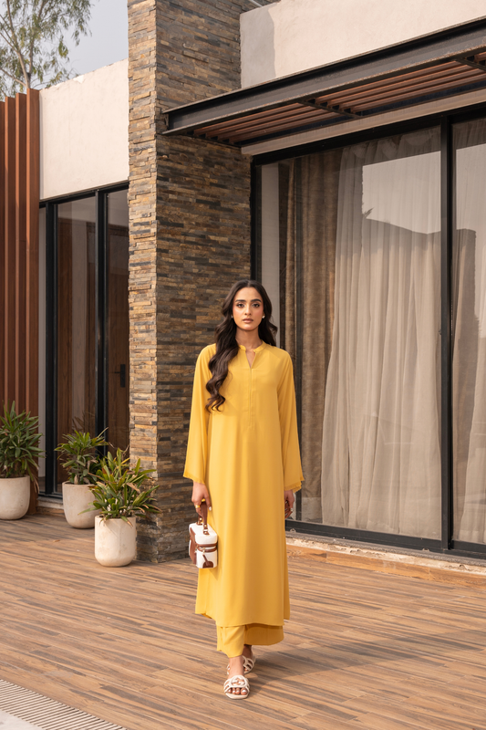 Spicy Mustard Fringe Coord Set