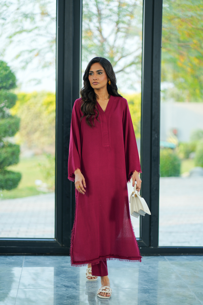 Maroon Karandi Coord