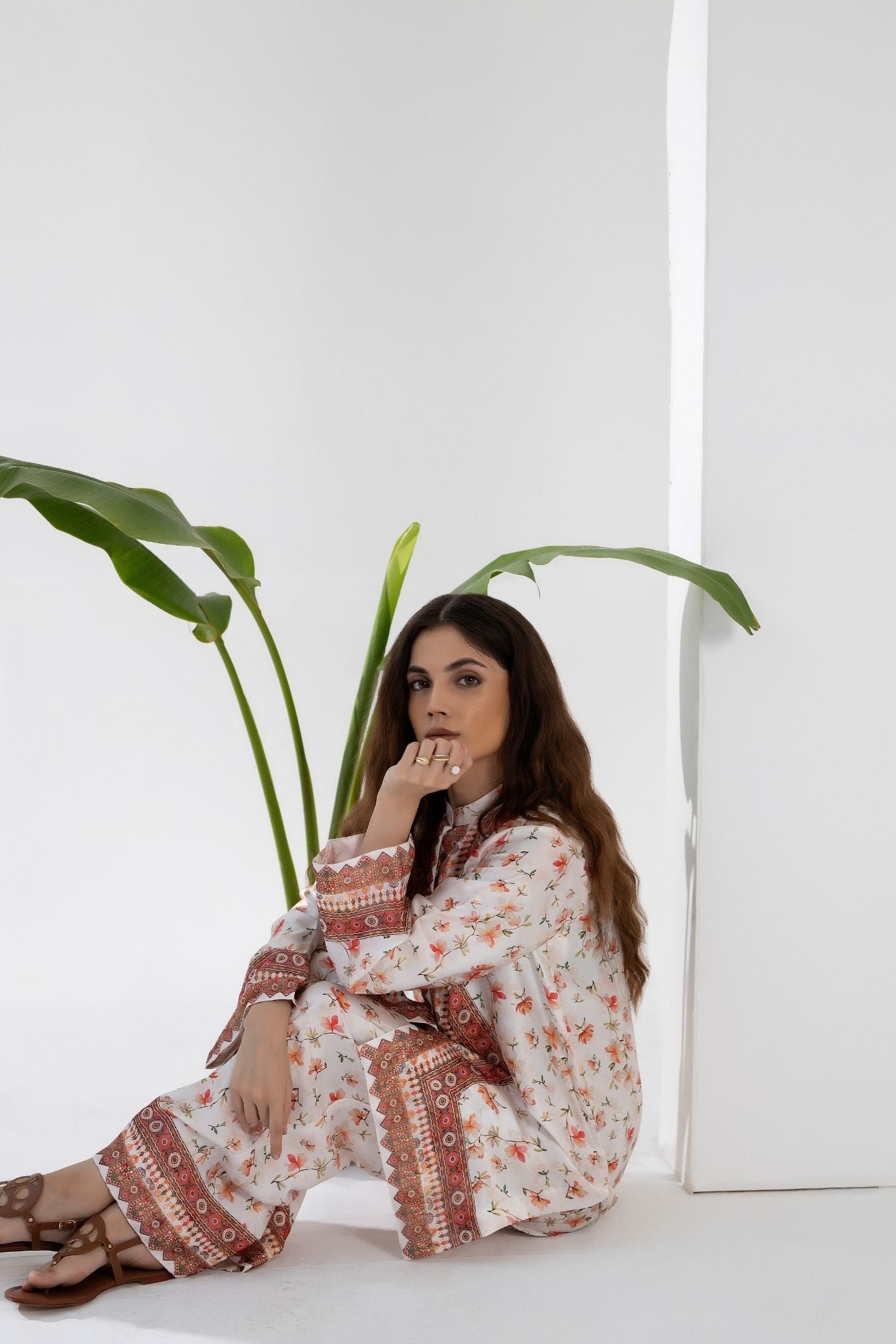 Peach Blossom - Printed Silk Coord