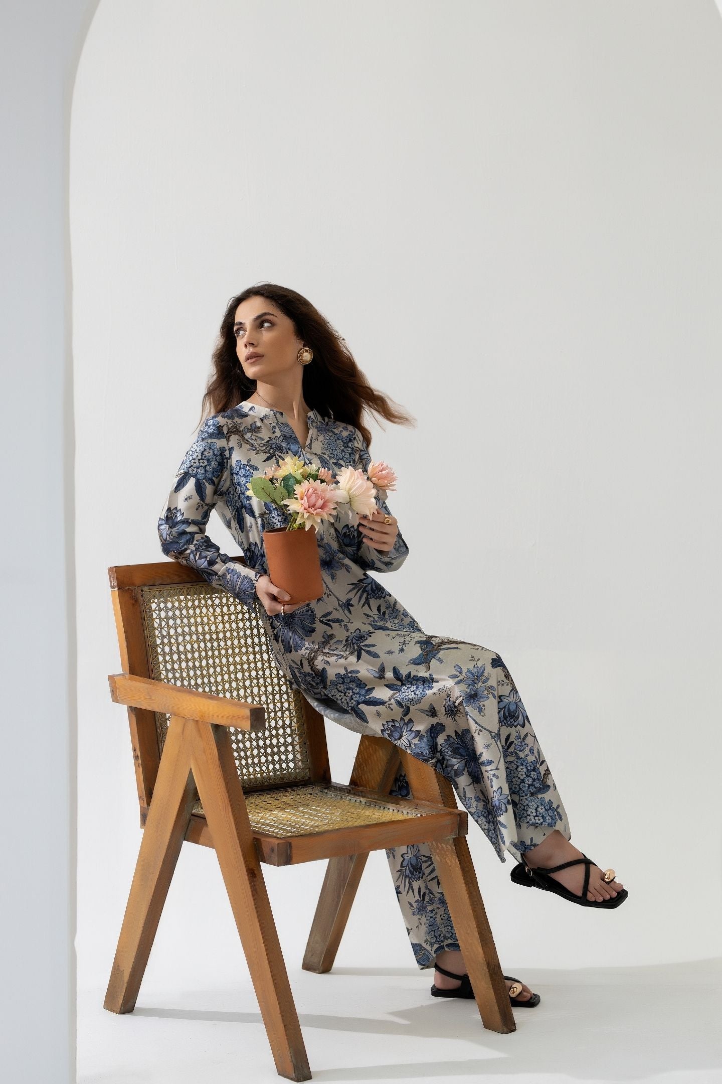 Blue Iris - Printed Silk Coord