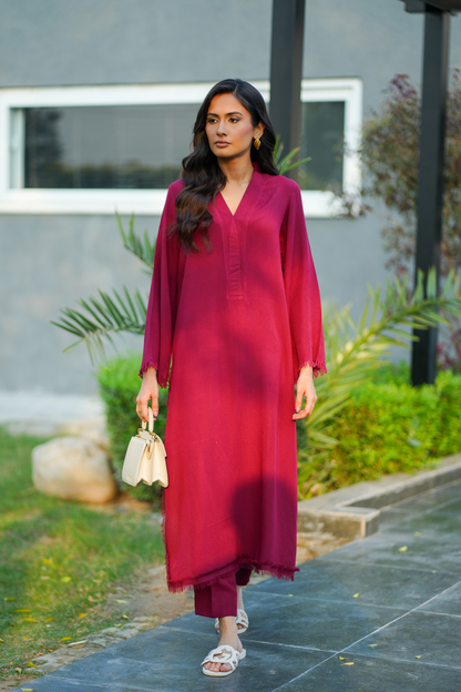 Maroon Karandi Coord