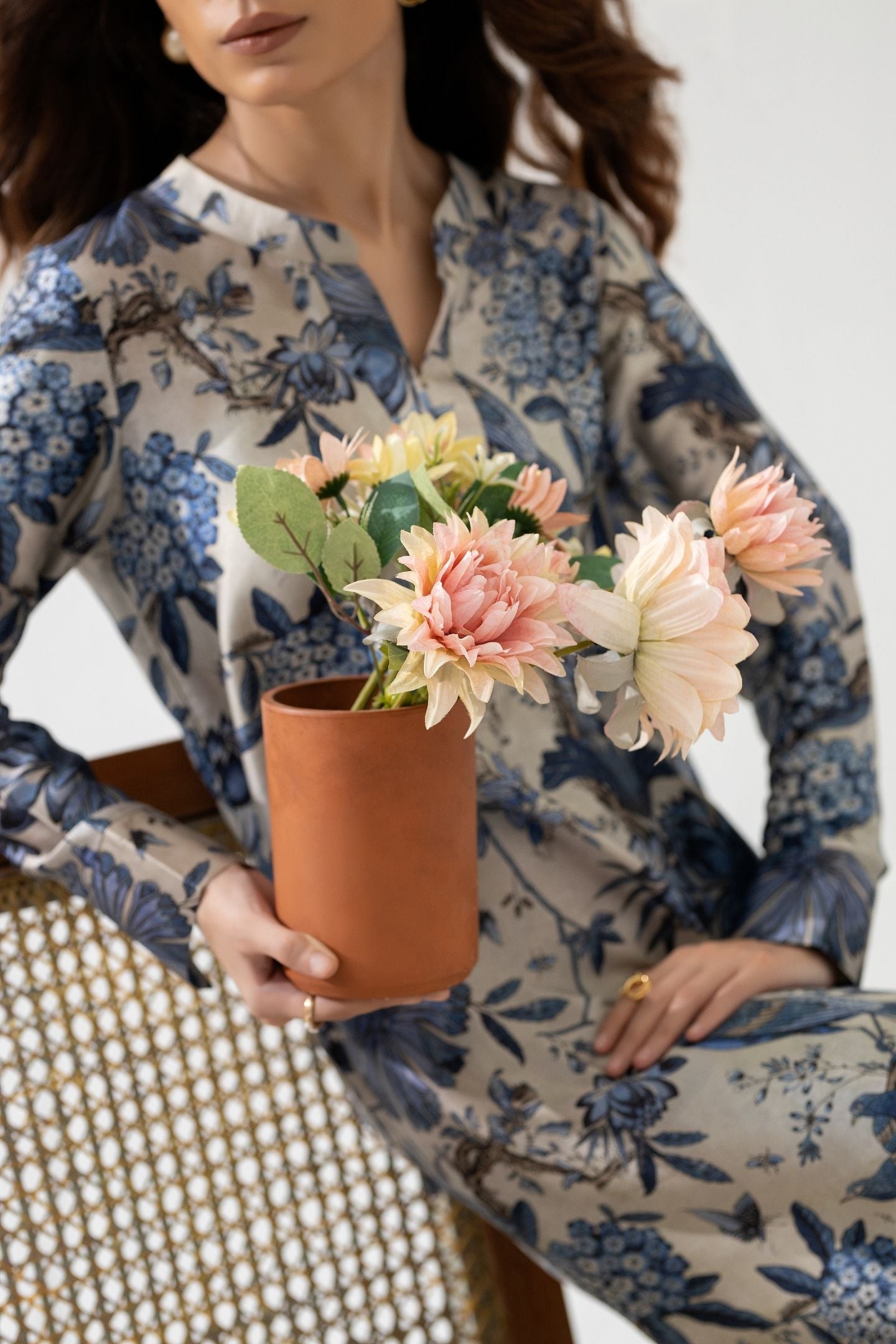 Blue Iris - Printed Silk Coord