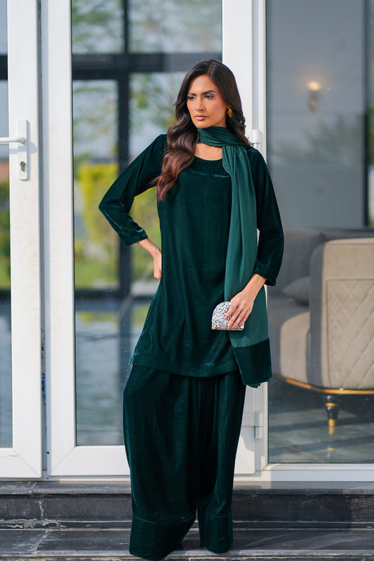 Bottle Green Farshi Shalwar Set
