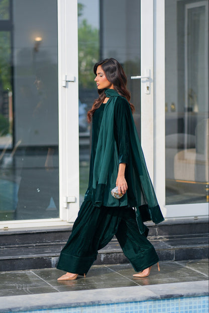 Bottle Green Farshi Shalwar Set