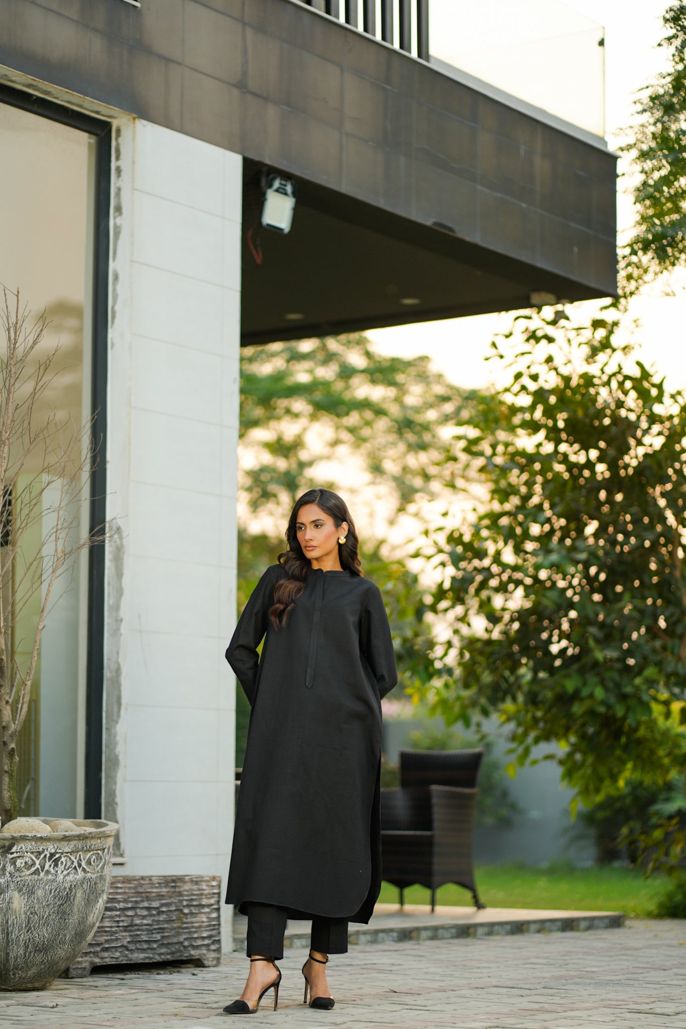 Classic Black Khaddar Coord