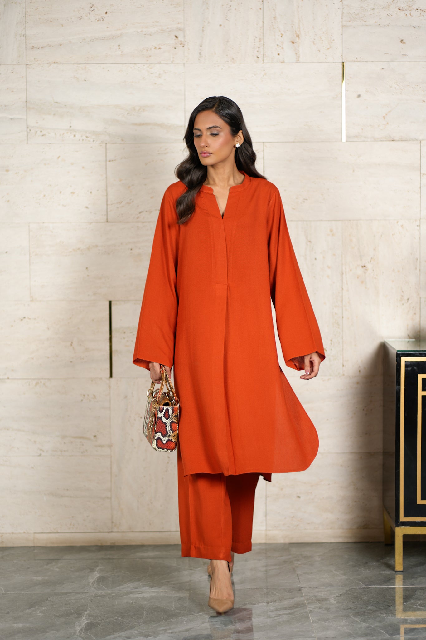 Burnt Orange Karandi Set