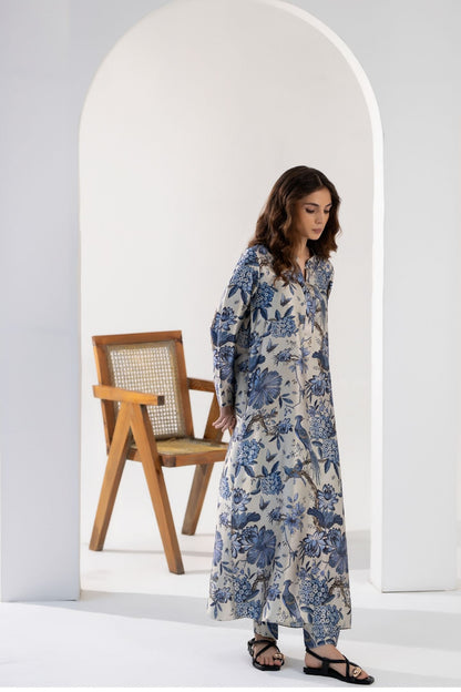 Blue Iris - Printed Silk Coord